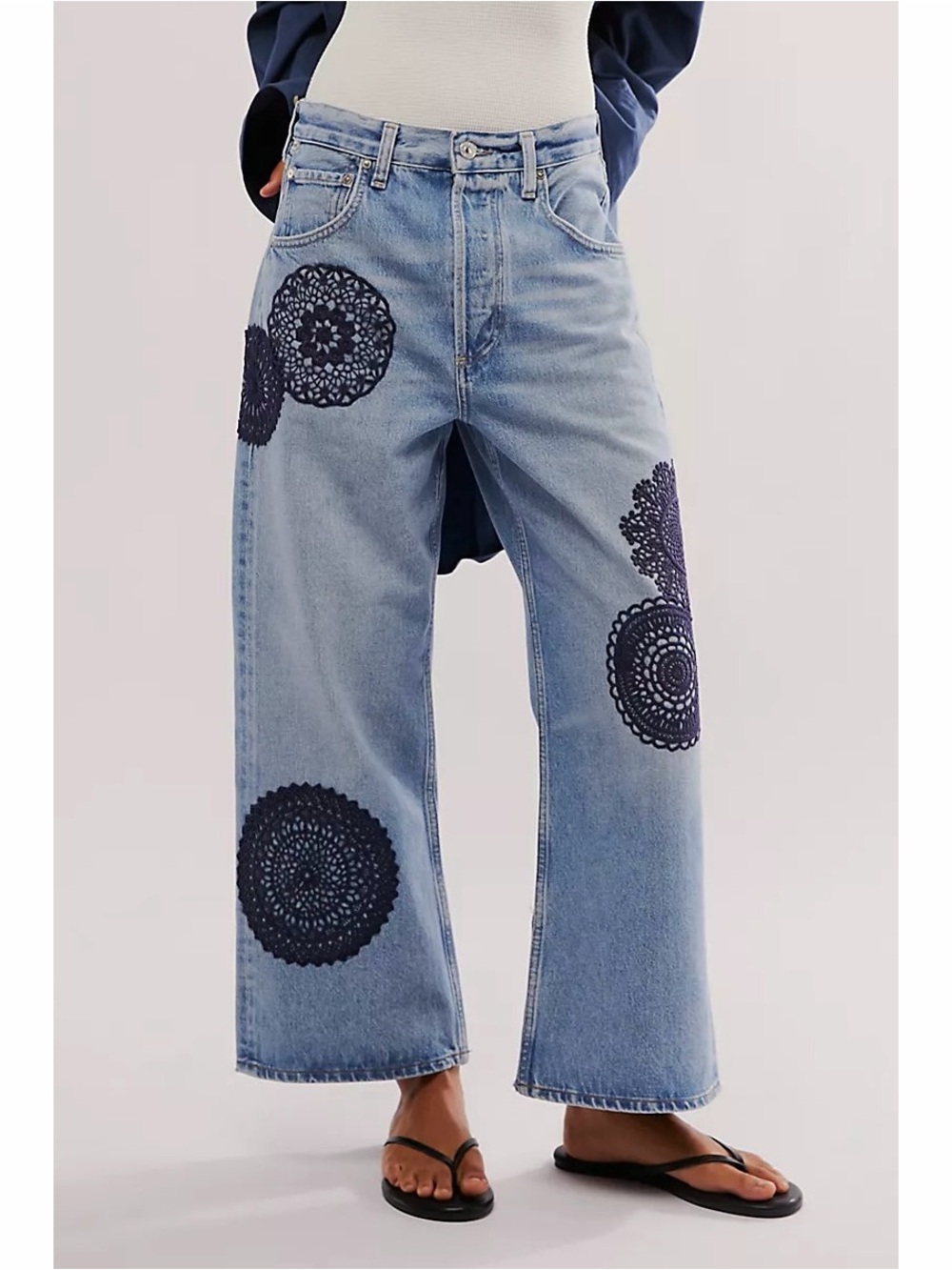 Citizens of Humanity Crochet Gaucho High Rise Wide Leg Jeans 27